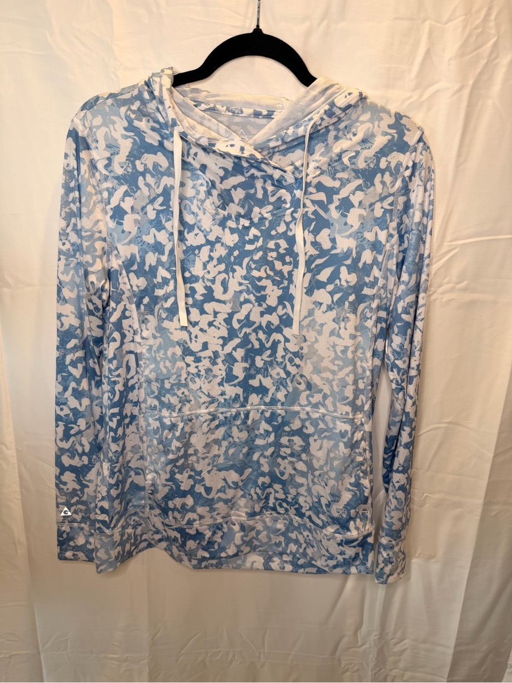 Gerry Weber Light Blue & White Patterned Hooded Swim Coverup